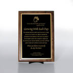 View larger image of Character Award Plaque - Half-Size - Black w/ Gold